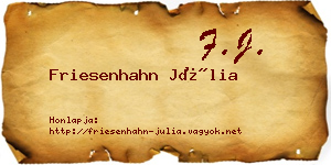 Friesenhahn Júlia névjegykártya